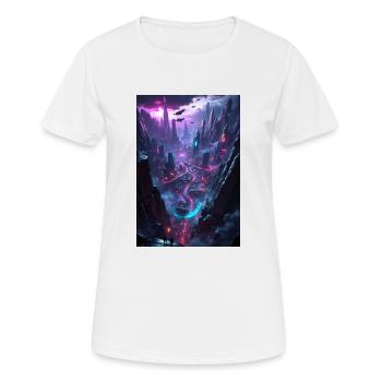 Une ville dans la vallée cyberpunk - T-shirt respirant Femme - blanc - Devant - AI Model Female 172 dark (172cm)