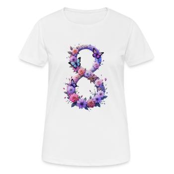 Frauentag: 8. Marsch gemeinsam für Stärke und Freiheit - Frauen T-Shirt atmungsaktiv - Weiß - Vorne - AI Model Female 172 dark (172cm)