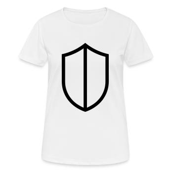 Schild - Frauen T-Shirt atmungsaktiv - Weiß - Vorne - AI Model Female 172 dark (172cm)