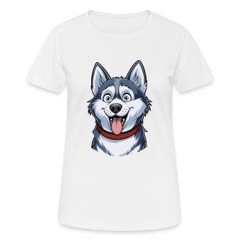 Husky Portrait - Women's Breathable T-Shirt - white - Front - AI Model Female 172 dark (172cm)