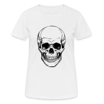 Tête de mort - T-shirt respirant Femme - blanc - Devant - AI Model Female 172 dark (172cm)