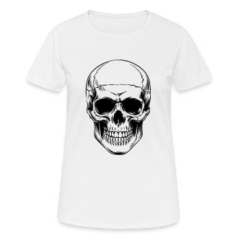 Schädel - Frauen T-Shirt atmungsaktiv - Weiß - Vorne - AI Model Female 172 dark (172cm)