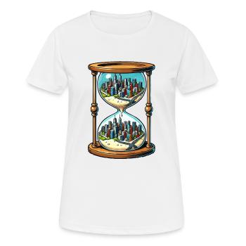 La ville du sablier - T-shirt respirant Femme - blanc - Devant - AI Model Female 172 dark (172cm)