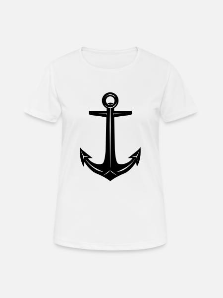 Anker - Dame T-shirt svedtransporterende - hvid