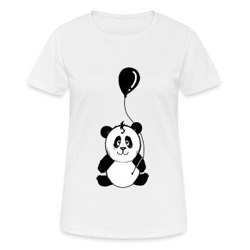 Panda avec ballon noir - T-shirt respirant Femme - blanc - Devant - AI Model Female 172 dark (172cm)