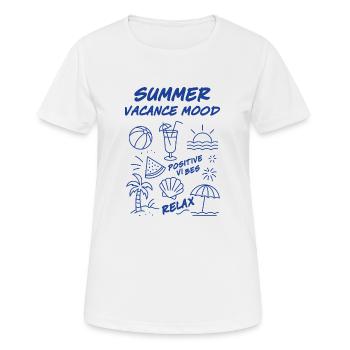 Sommerferien - Frauen T-Shirt atmungsaktiv - Weiß - Vorne - AI Model Female 172 dark (172cm)