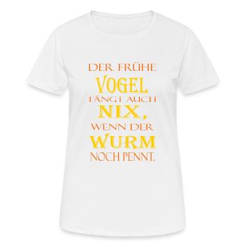 der frühe Vogel - Frauen T-Shirt atmungsaktiv - Weiß - Vorne - AI Model Female 172 dark (172cm)