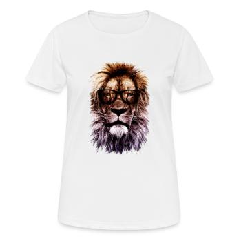 Lion de hipster - T-shirt respirant Femme - blanc - Devant - AI Model Female 172 dark (172cm)
