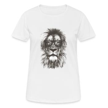 Lion de hipster - T-shirt respirant Femme - blanc - Devant - AI Model Female 172 dark (172cm)