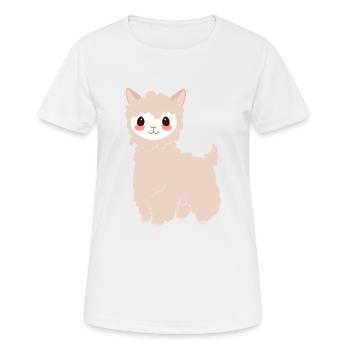 Lama doux - T-shirt respirant Femme - blanc - Devant - AI Model Female 172 dark (172cm)