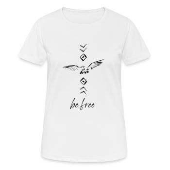 be free - Women's Breathable T-Shirt - white - Front - AI Model Female 172 dark (172cm)