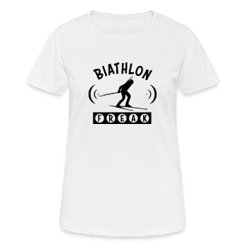 Biathlon Freak - Frauen T-Shirt atmungsaktiv - Weiß - Vorne - AI Model Female 172 dark (172cm)