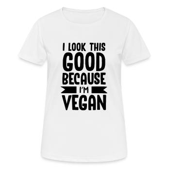 Vegan Veganer - Frauen T-Shirt atmungsaktiv - Weiß - Vorne - AI Model Female 172 dark (172cm)