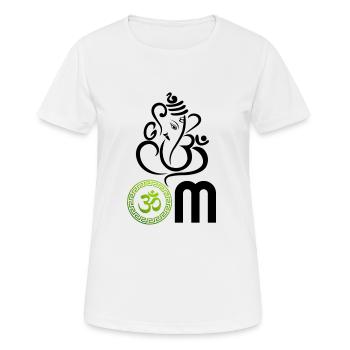 Grünes OM, Om, hinduistisches Om, Om-Symbol, Ganesh OM - Frauen T-Shirt atmungsaktiv - Weiß - Vorne - AI Model Female 172 dark (172cm)