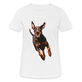 Dobermann - Frauen T-Shirt atmungsaktiv - Weiß - Vorne - AI Model Female 172 dark (172cm)