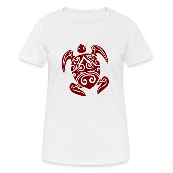 Maori turtle red tattoo - Women's Breathable T-Shirt - white - Front - AI Model Female 172 dark (172cm)