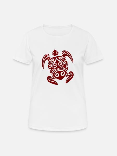 Maori turtle red tattoo - Women's Breathable T-Shirt - white