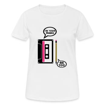 k7 grauen bleistift audiokassette my fri - Frauen T-Shirt atmungsaktiv - Weiß - Vorne - AI Model Female 172 dark (172cm)