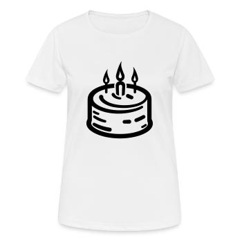 Gâteau d'anniversaire - T-shirt respirant Femme - blanc - Devant - AI Model Female 172 dark (172cm)