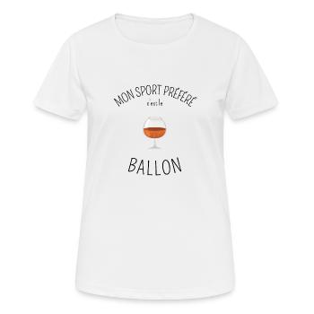 Sport ballon vin humour - T-shirt respirant Femme - blanc - Devant - AI Model Female 172 dark (172cm)