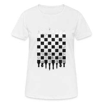 ÉCHECS JEU D’ÉCHECS - T-shirt respirant Femme - blanc - Devant - AI Model Female 172 dark (172cm)