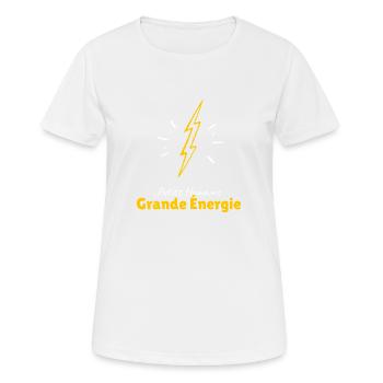 Original concept - T-shirt respirant Femme - blanc - Devant - AI Model Female 172 dark (172cm)