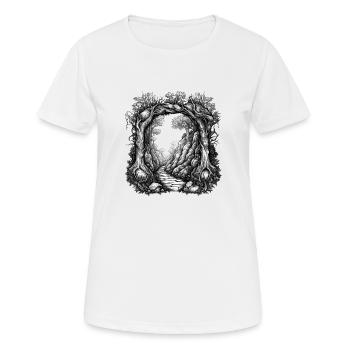 Alter Pfad - Frauen T-Shirt atmungsaktiv - Weiß - Vorne - AI Model Female 172 dark (172cm)