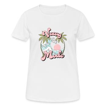 Vacay Fashion Summer Holiday Palm Waves Retro - Women's Breathable T-Shirt - white - Front - AI Model Female 172 dark (172cm)