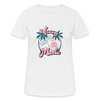 Vacay Fashion Summer Holiday Palm Waves Retro - Women's Breathable T-Shirt - white - Front - AI Model Female 172 dark (172cm)