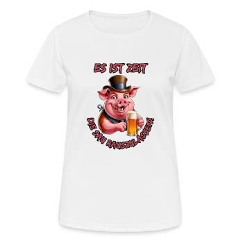 Es ist Zeit die Sau Rauszulassen!-Coole Party Sau - Frauen T-Shirt atmungsaktiv - Weiß - Vorne - AI Model Female 172 dark (172cm)