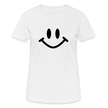 smiley - T-shirt respirant Femme - blanc - Devant - AI Model Female 172 dark (172cm)