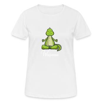 Auszeit Durchatmen Wusaaa Drache - Frauen T-Shirt atmungsaktiv - Weiß - Vorne - AI Model Female 172 dark (172cm)