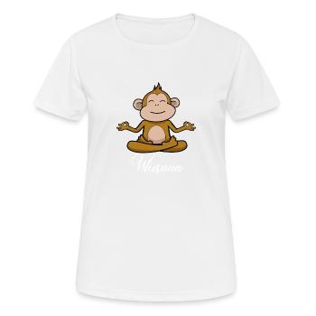 Auszeit Durchatmen Wusaaa Affe - Frauen T-Shirt atmungsaktiv - Weiß - Vorne - AI Model Female 172 dark (172cm)