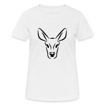 Chevreuil - T-shirt respirant Femme - blanc - Devant - AI Model Female 172 dark (172cm)