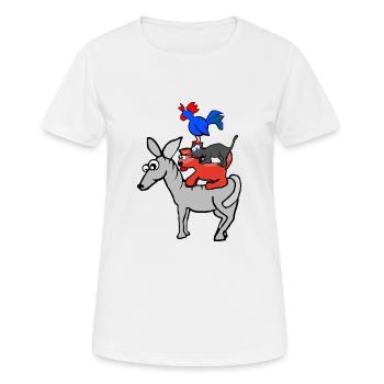 Die Bremer Stadtmusikanten - Frauen T-Shirt atmungsaktiv - Weiß - Vorne - AI Model Female 172 dark (172cm)