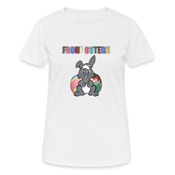 FROHE OSTERN - Frauen T-Shirt atmungsaktiv - Weiß - Vorne - AI Model Female 172 dark (172cm)