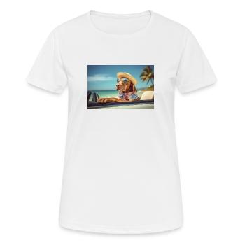 Cool Magyar Vizsla portant des lunettes de soleil - T-shirt respirant Femme - blanc - Devant - AI Model Female 172 dark (172cm)
