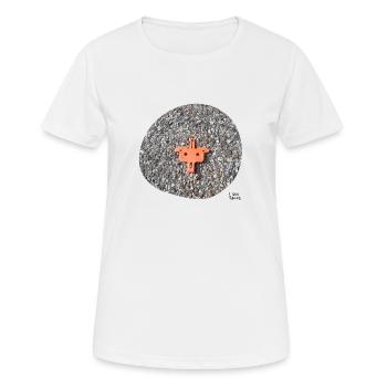 I see faces - Ich sehe Gesichter - Women's Breathable T-Shirt - white - Front - AI Model Female 172 dark (172cm)