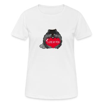 Ich liebe meinen Pom schwarz - Frauen T-Shirt atmungsaktiv - Weiß - Vorne - AI Model Female 172 dark (172cm)