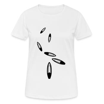 Surfboard icon icon - Women's Breathable T-Shirt - white - Front - AI Model Female 172 dark (172cm)