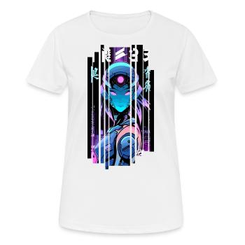 Cyborg Woman Robot futuristique - T-shirt respirant Femme - blanc - Devant - AI Model Female 172 dark (172cm)