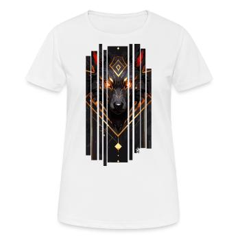 Golden Wolf Cyborg - Women's Breathable T-Shirt - white - Front - AI Model Female 172 dark (172cm)