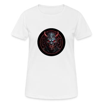 Diable démoniaque maléfique aux yeux rouges - T-shirt respirant Femme - blanc - Devant - AI Model Female 172 dark (172cm)