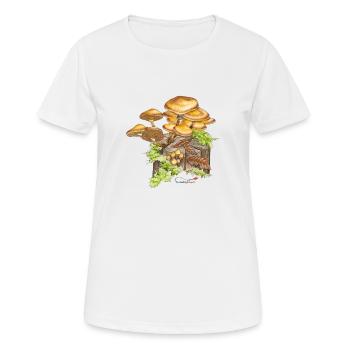 Éponges en bâton - T-shirt respirant Femme - blanc - Devant - AI Model Female 172 dark (172cm)
