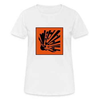 explosive hazard symbol - Women's Breathable T-Shirt - white - Front - AI Model Female 172 dark (172cm)
