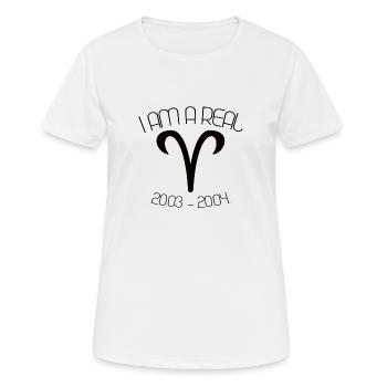 WIDDER STERNZEICHEN - Frauen T-Shirt atmungsaktiv - Weiß - Vorne - AI Model Female 172 dark (172cm)