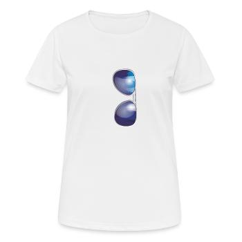 Brille - Frauen T-Shirt atmungsaktiv - Weiß - Vorne - AI Model Female 172 dark (172cm)