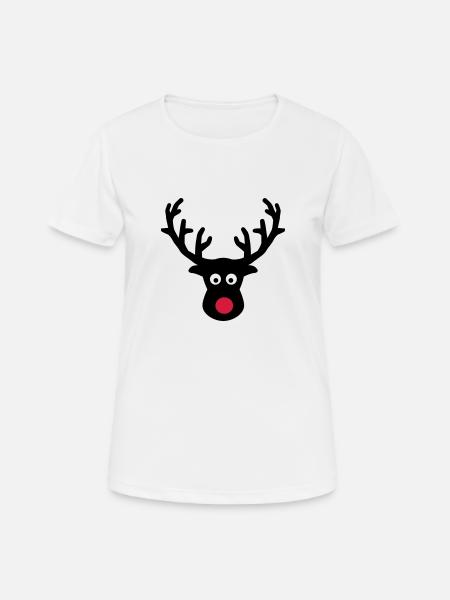 Rentier Elch - Frauen T-Shirt atmungsaktiv - Weiß