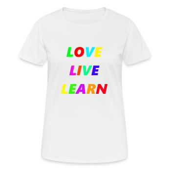 AIMER EN DIRECT APPRENDRE - T-shirt respirant Femme - blanc - Devant - AI Model Female 172 dark (172cm)