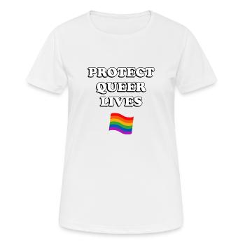Protégez les vies queer - T-shirt respirant Femme - blanc - Devant - AI Model Female 172 dark (172cm)